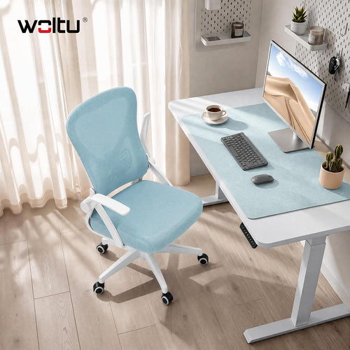 Chaise de Bureau Ergonomique avec Soutien Lombaire et Dossier Inclinable en Tissu Maille