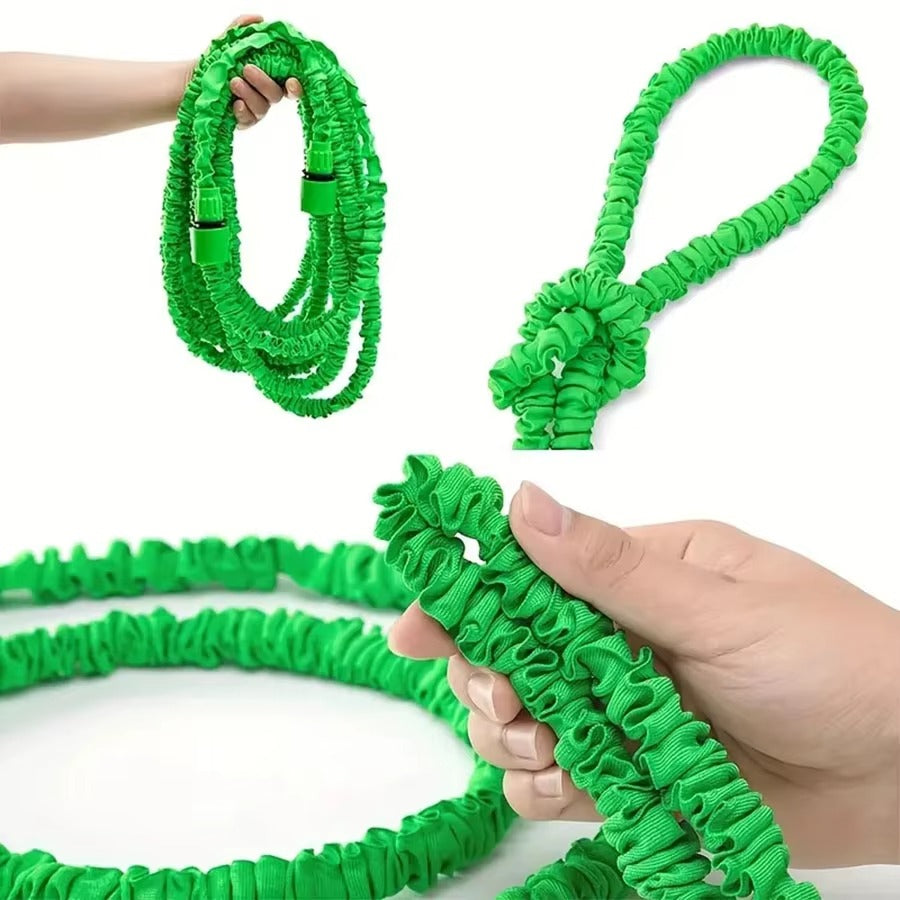 Tuyau d’arrosage extensible et rétractable avec embout d’arrosage – 7,6 à 61 m