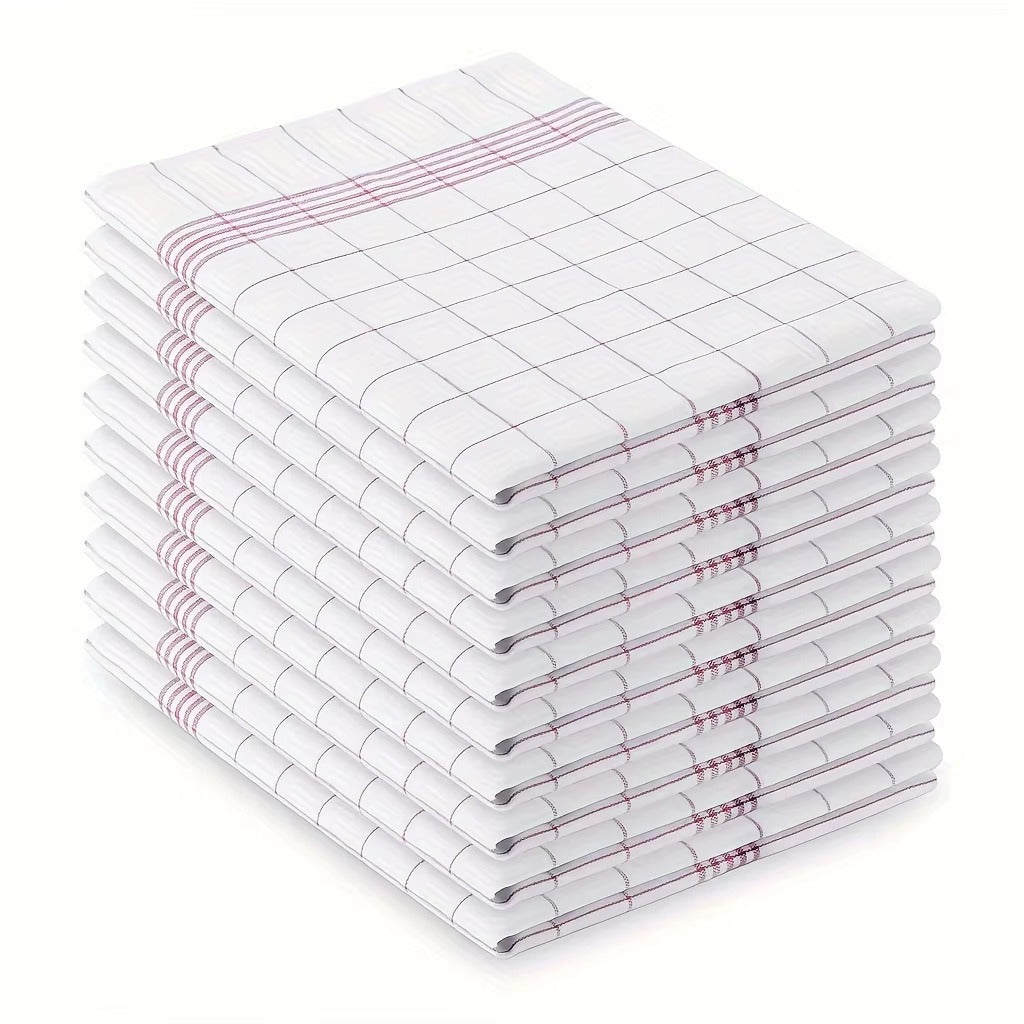 Lot de 1/5/10 torchons de cuisine classiques à carreaux,  serviettes de cuisine douces de grande taille