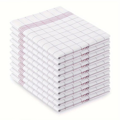 Lot de 1/5/10 torchons de cuisine classiques à carreaux,  serviettes de cuisine douces de grande taille