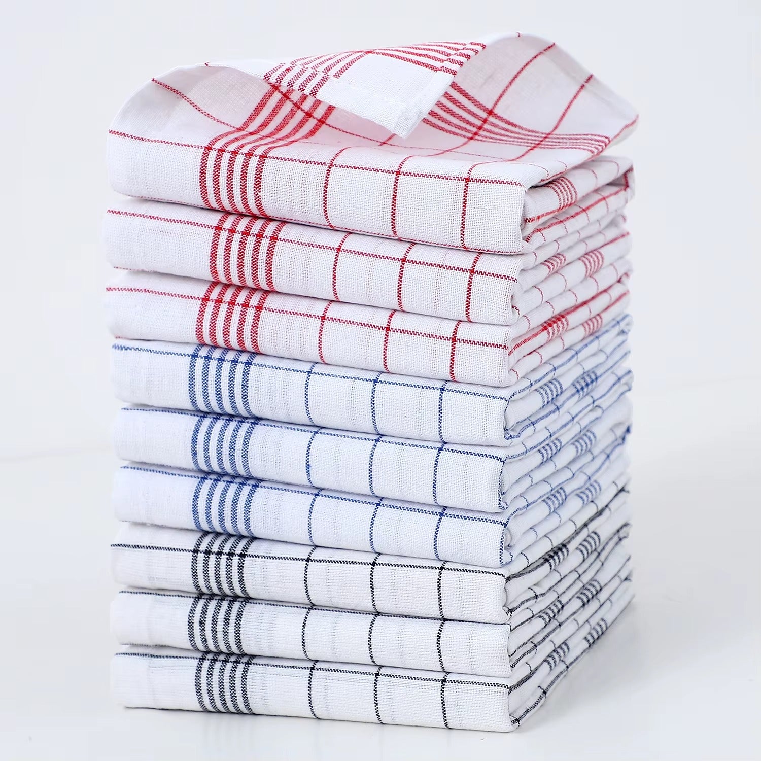 Lot de 1/5/10 torchons de cuisine classiques à carreaux,  serviettes de cuisine douces de grande taille