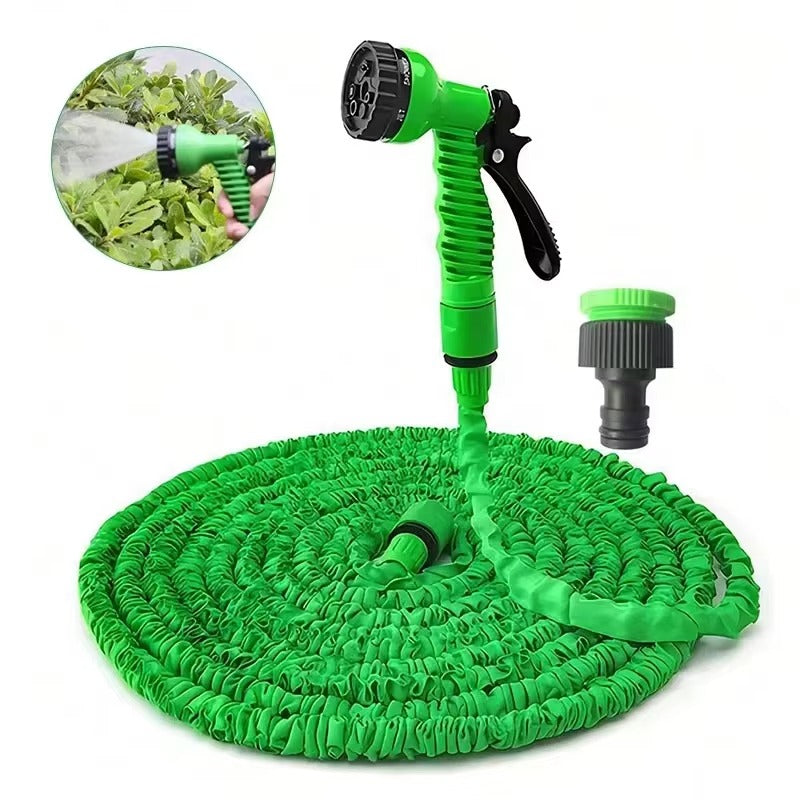 Tuyau d’arrosage extensible et rétractable avec embout d’arrosage – 7,6 à 61 m